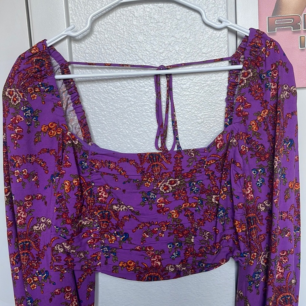 Urban Outfitters Purple Paisley Long Sleeve Top